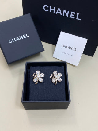 CHANEL Bellamira Crystal Bloom Stud Earrings
