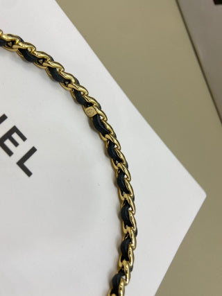 CHANEL Mirevane Triple Layer Leather Chain Bracelet