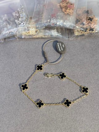 Van Cleef & Arpels Mini 6-Motif Bracelet in Black Onyx