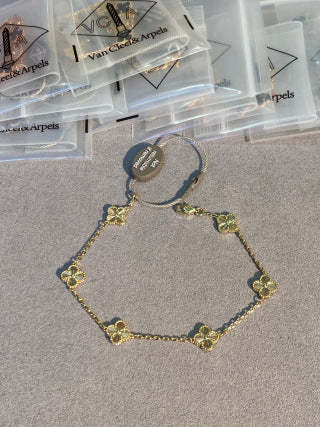 Van Cleef & Arpels Alhambra Mini 6-Motif Bracelet (Guilloché)