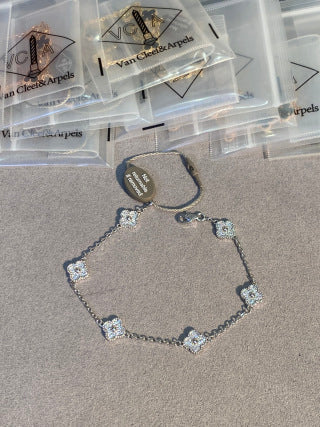Van Cleef & Arpels Mini Frivole Bracelet, 6-Flower Motif, Full Diamond Set