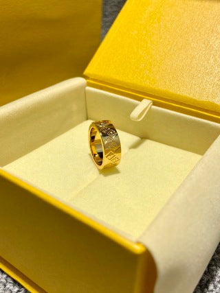 FENDI FF Motif Engraved Band Ring