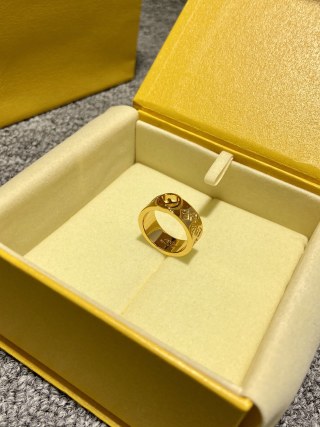FENDI FF Motif Engraved Band Ring