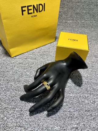 FENDI FF Motif Engraved Band Ring