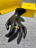 FENDI FF Motif Engraved Band Ring