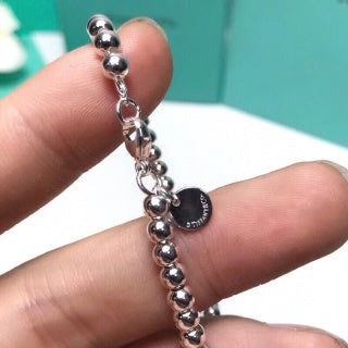 Tiffany Heart Tag Pink Enamel Bead Bracelet – Elegant Luxury Jewelry