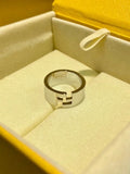 FENDI Geometric FF Accent Band Ring