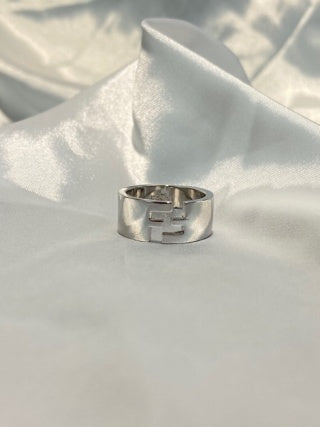 FENDI Geometric FF Accent Band Ring