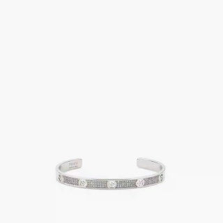FENDI Crystal Line FF Open Cuff Bracelet