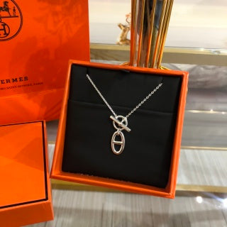 Hermès Chaine d’Ancre Double Loop Pendant Necklace