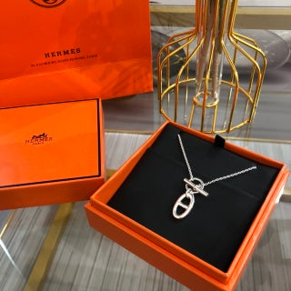 Hermès Chaine d’Ancre Double Loop Pendant Necklace