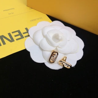 FENDI Mini FF Lock Stud Earrings