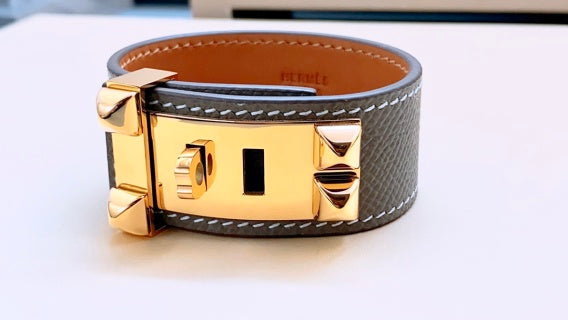 Hermès Collier de Chien Studded Leather Cuff Bracelet