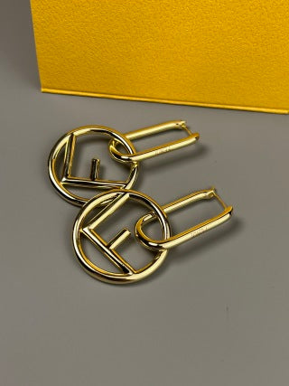 FENDI FF Loop Frame Drop Earrings
