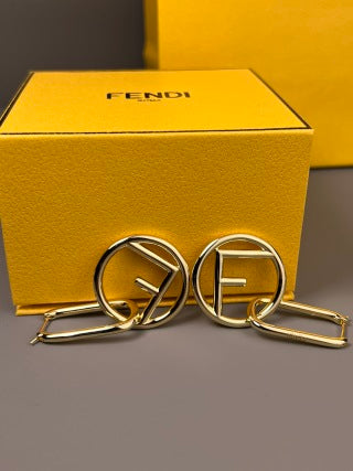FENDI FF Loop Frame Drop Earrings