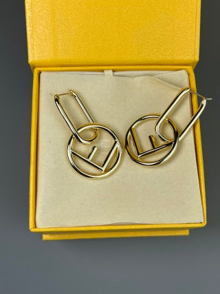 FENDI FF Loop Frame Drop Earrings