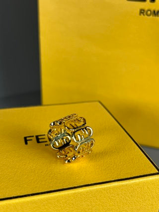 FENDI FF Openwork Link Band Ring