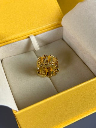 FENDI FF Openwork Link Band Ring