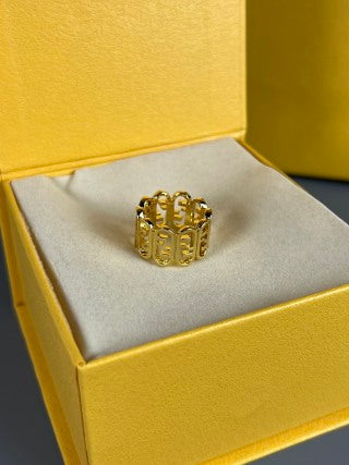 FENDI FF Openwork Link Band Ring