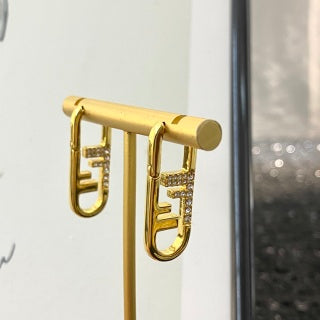 FENDI FF Vertical Link Drop Earrings