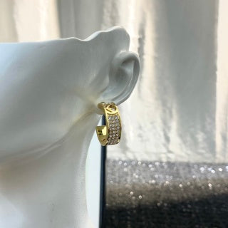 FENDI Crystal FF Hoop Stud Earrings