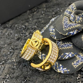 FENDI Crystal FF Hoop Stud Earrings