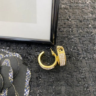 FENDI Crystal FF Hoop Stud Earrings