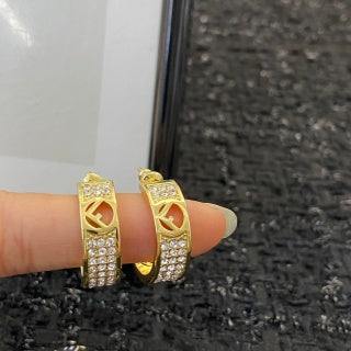 FENDI Crystal FF Hoop Stud Earrings