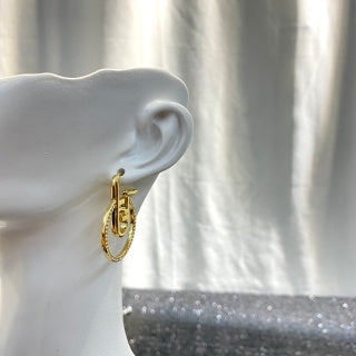 FENDI Crystal Circle Link Drop Earrings