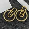 FENDI Crystal Circle Link Drop Earrings