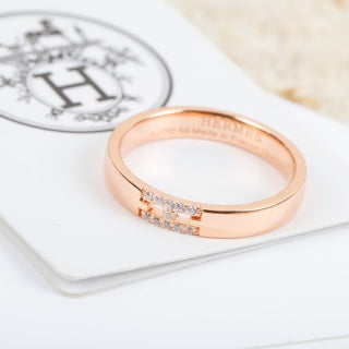 Hermès Éclat Pavé H Band Ring