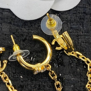 CHANEL Lavinia Chain Charm Drop Earrings