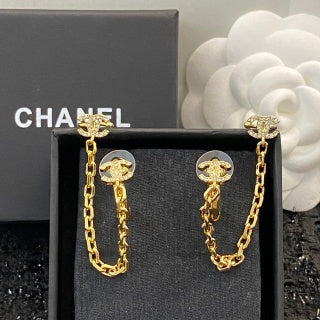 CHANEL Lavinia Chain Charm Drop Earrings