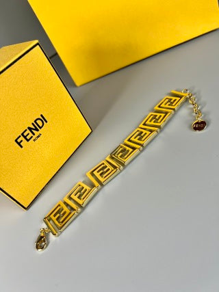 FENDI FF Square Link Charm Bracelet