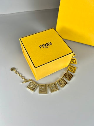 FENDI FF Square Link Charm Bracelet