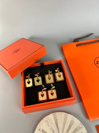 Hermès Kelly Lock Heart Enamel Stud Earrings