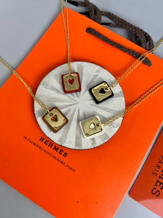 Hermès Kelly Lock Heart Charm Necklace