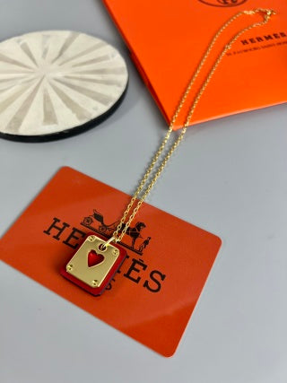 Hermès Kelly Lock Heart Charm Necklace