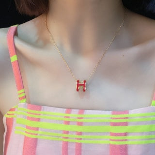 Hermès Scarlet H Letter Pendant Necklace