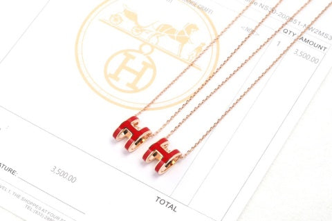 Hermès Scarlet H Letter Pendant Necklace