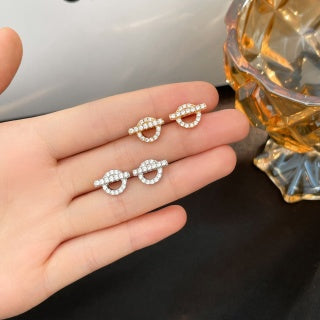 Hermès Éclat Pavé Loop Stud Earrings