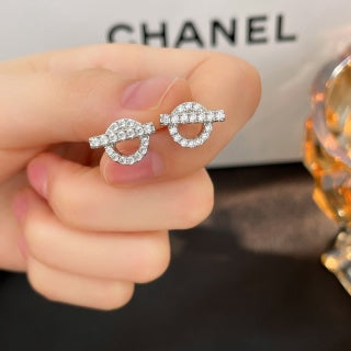 Hermès Éclat Pavé Loop Stud Earrings
