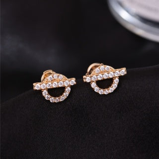 Hermès Éclat Pavé Loop Stud Earrings