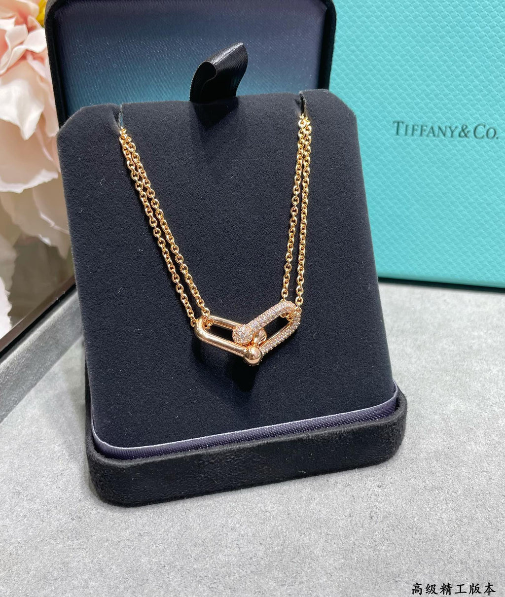 Tiffany HardWear Large Double Link Pendant with Pavé Diamonds