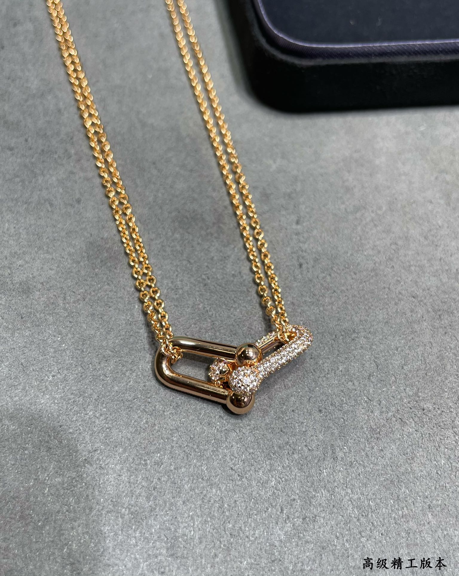 Tiffany HardWear Large Double Link Pendant with Pavé Diamonds