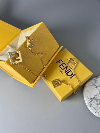 FENDI FF Chain Link Drop Earrings