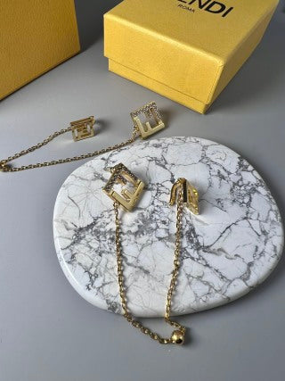 FENDI FF Chain Link Drop Earrings