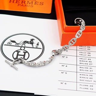 Hermès Chaine d’Ancre Pavé Oval Link Bracelet