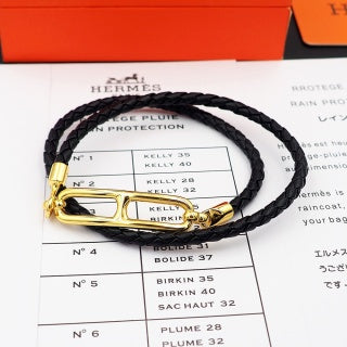 Hermès Rivale Double Wrap Leather Bracelet