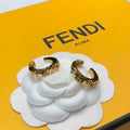 FENDI FF Mini Hoop Stud Earrings